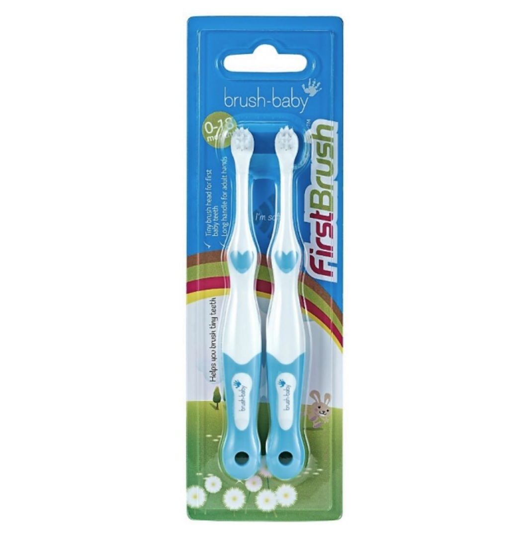 Дитяча зубна щітка  FIRST BRUSH (0-18) набір 2 штуки