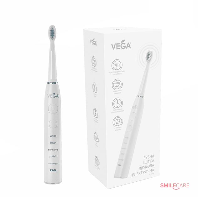 Електрична зубна щітка Vega VT-600 W біла
